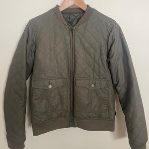 Burton Olive Quilted Bomber Jacket